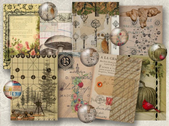 Download 8 Vintage Ephemera ATC Size Tags Crafts - Ephemera Collection