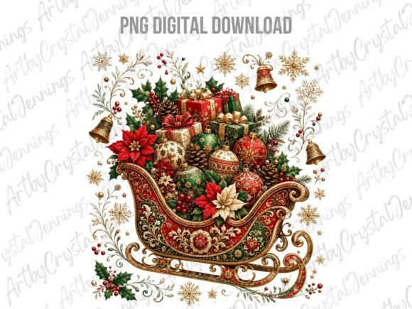 Download Vintage Holiday Christmas Sleigh PNG - Holiday Collection