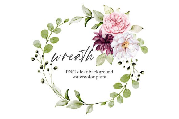Download Wreath, Pink, White Watercolor Flowers - White watercolor Collection
