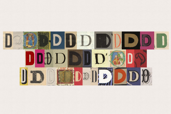Download Vintage, Ephemera Collage Alphabet | D - Ephemera Collection