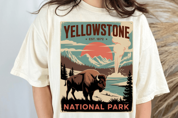 Download Yellowstone National Park Vintage PNG - Vintage png Collection