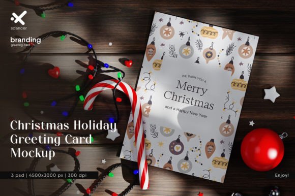 Download Christmas Holiday Greeting Card Mockup - Holiday Collection