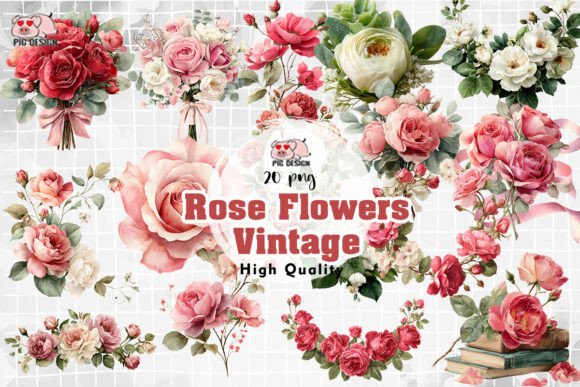 Download Rose Flowers Vintage PNG - Vintage png Collection