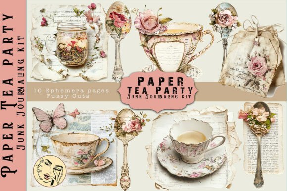 Download Paper Tea Party Ephemera Junk Journaling - Ephemera Collection