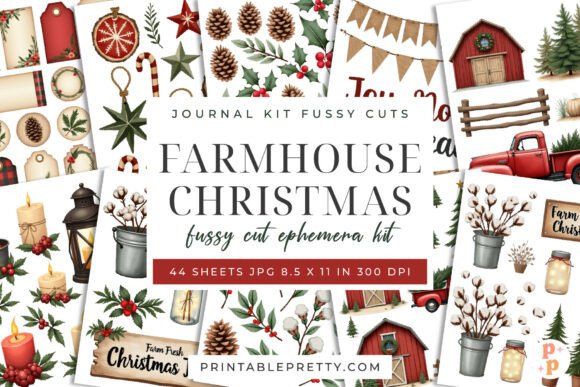 Download Farmhouse Christmas Fussy Cut Ephemera - Ephemera Collection