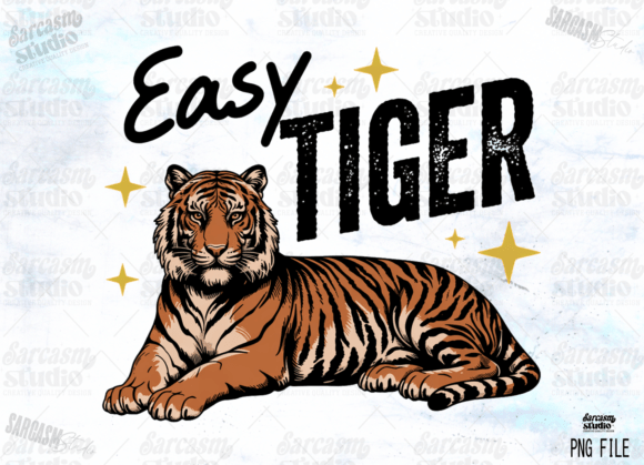 Download Easy Tiger Cute Summer Funny Vintage Png - Vintage png Collection
