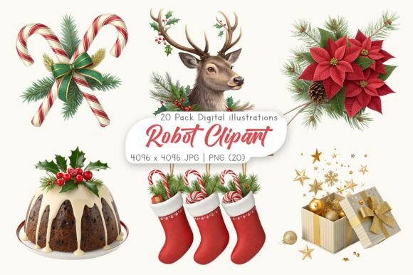 Download Watercolor Traditional Christmas Clipart - Premium Resources