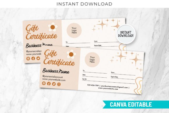 Download Retro Holiday Gift Certificate Template - Holiday Collection
