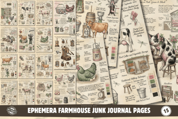 Download Ephemera Farmhouse Junk Journal Pages - Ephemera Collection