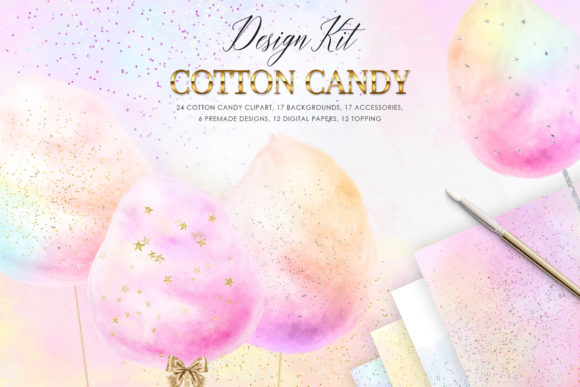 Download Cotton Candy Clipart, Sweet Design Kit - Premium Resources