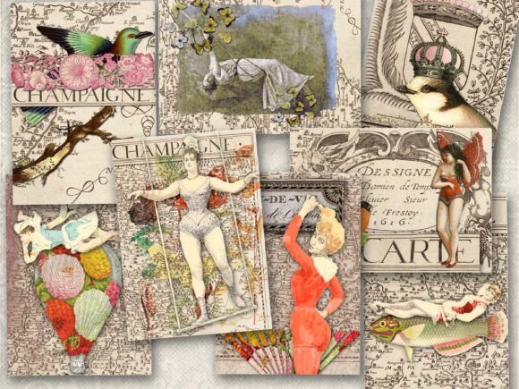 Download Vintage French Ephemera Collage Sheet - Ephemera Collection